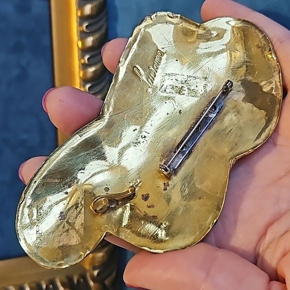 Vintage Luciano Bustamante, Modernist, enamel brooch/pendant. Signed. Brutalist. - Picture 4 of 8